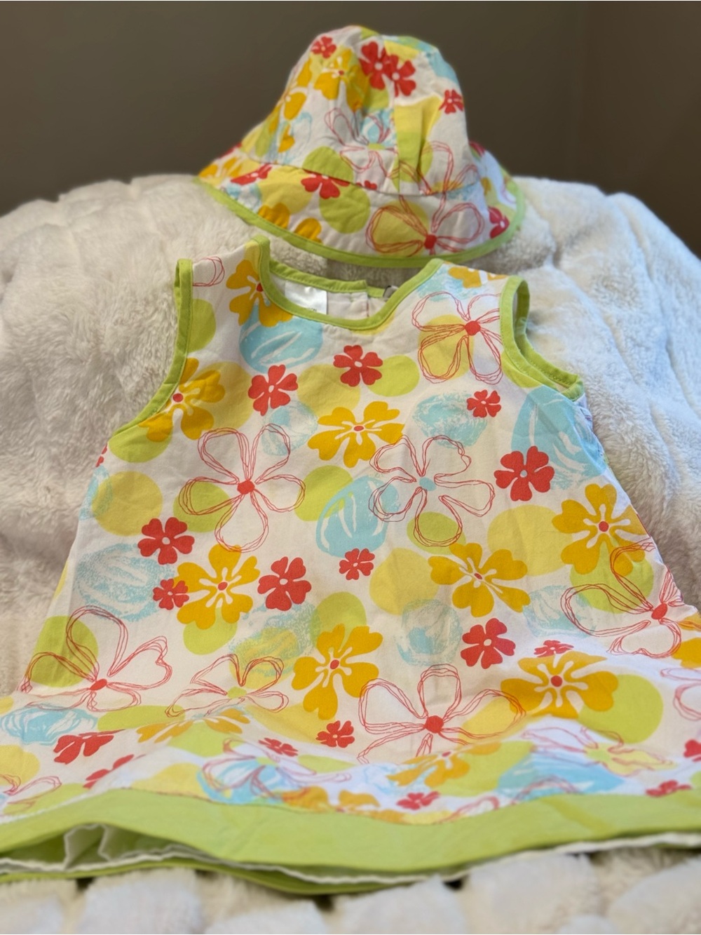 Sarah Louise Toddler Floral Lined Summer Dress & Sun Hat, 2 years